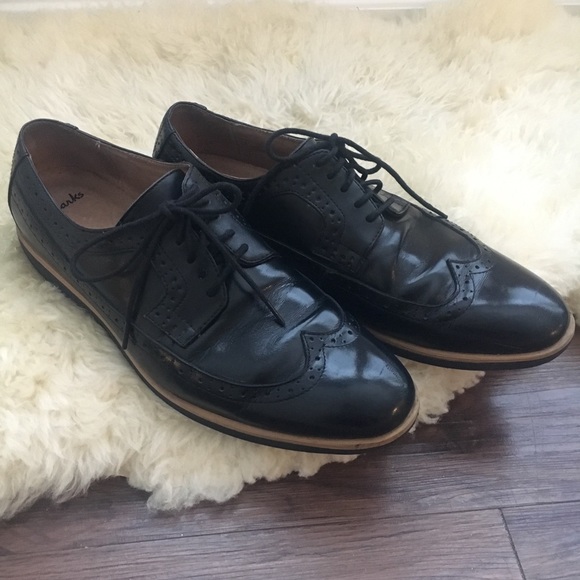 Clarks Other - MENS Clarks 12 Oxfords Black Leather Casual
